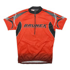 BRUNEX Mens Red & Black Graphic T-Shirt M Short Sleeve Round Neck Cycling Jersey