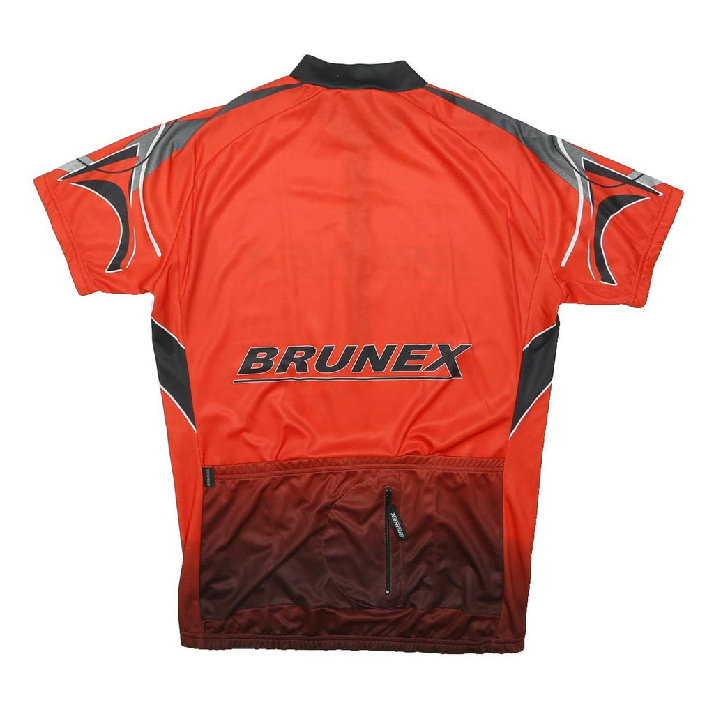 BRUNEX Mens Red & Black Graphic T-Shirt M Short Sleeve Round Neck Cycling Jersey