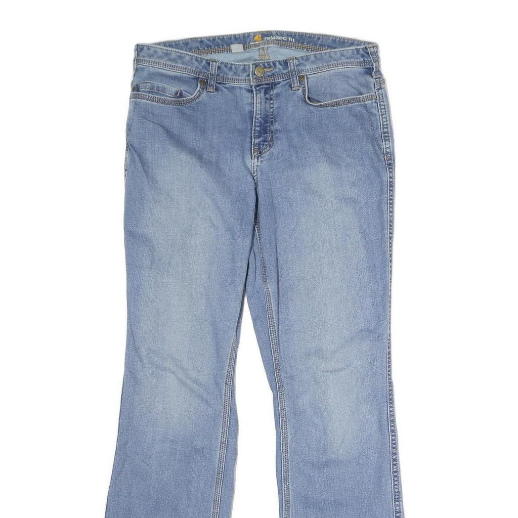 CARHARTT Womens Jeans Blue Relaxed Straight Denim Medium W32 L34 Zip Closure