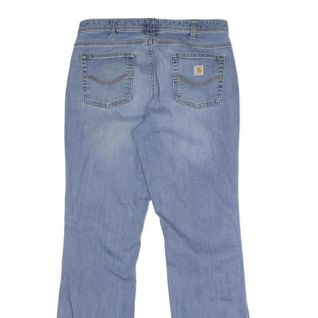 CARHARTT Womens Jeans Blue Relaxed Straight Denim Medium W32 L34 Zip Closure