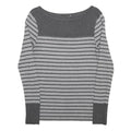 MINT VELVET Womens Grey Stripe Boat Neck Long Sleeve Top UK 12