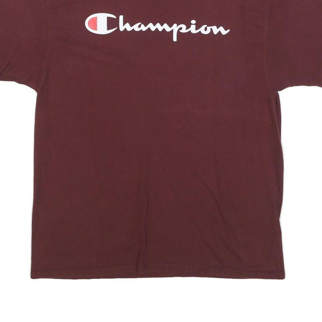 CHAMPION Mens Maroon Classic T-Shirt XL Short Sleeve Crew Neck Cotton Blend