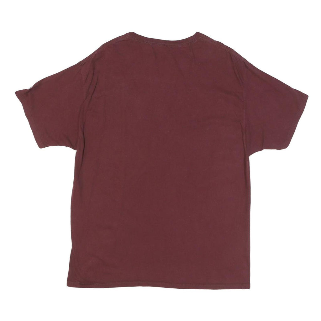 CHAMPION Mens Maroon Classic T-Shirt XL Short Sleeve Crew Neck Cotton Blend