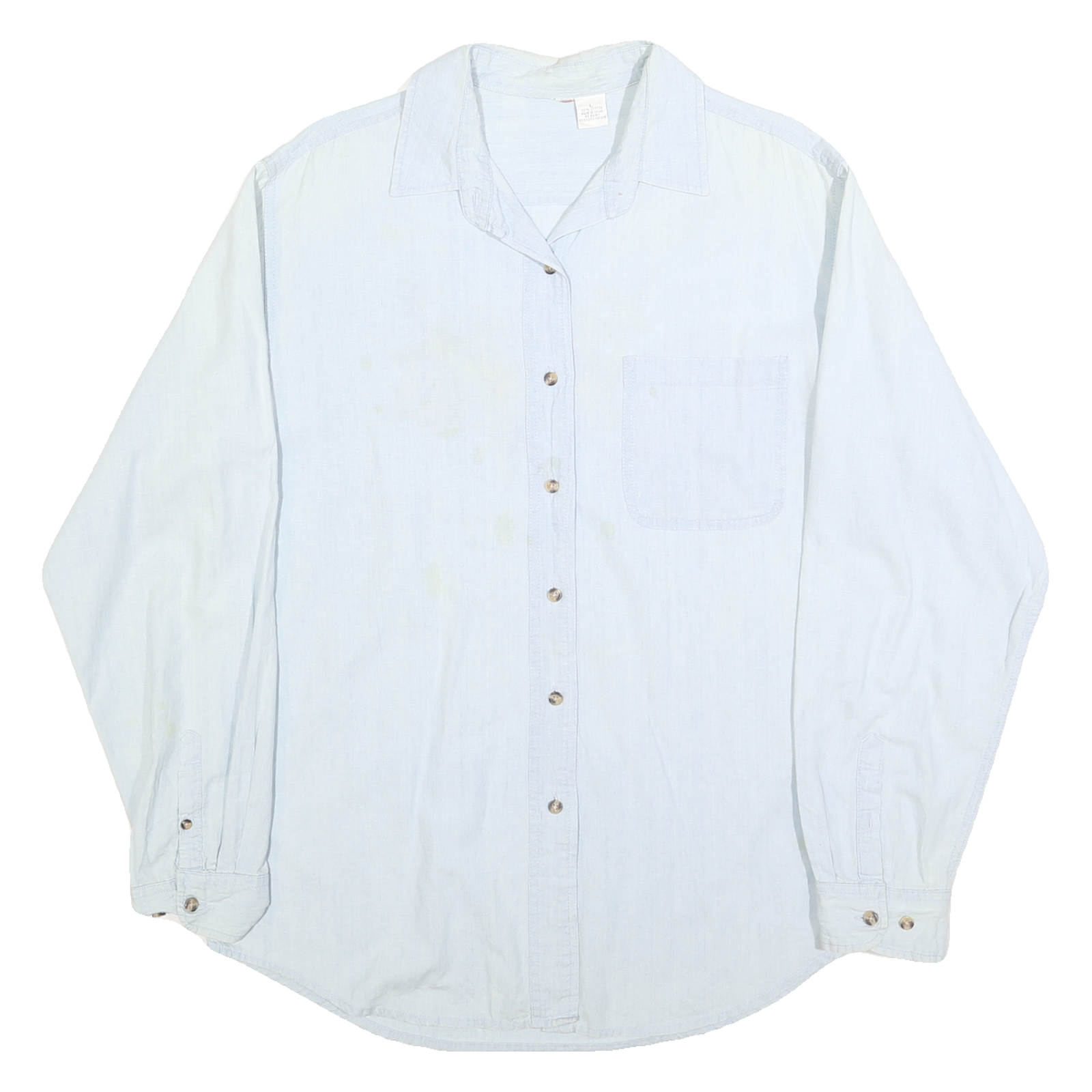 Womens Light Blue Cotton Shirt L Winnie The Pooh Characters Print Casual Relaxed