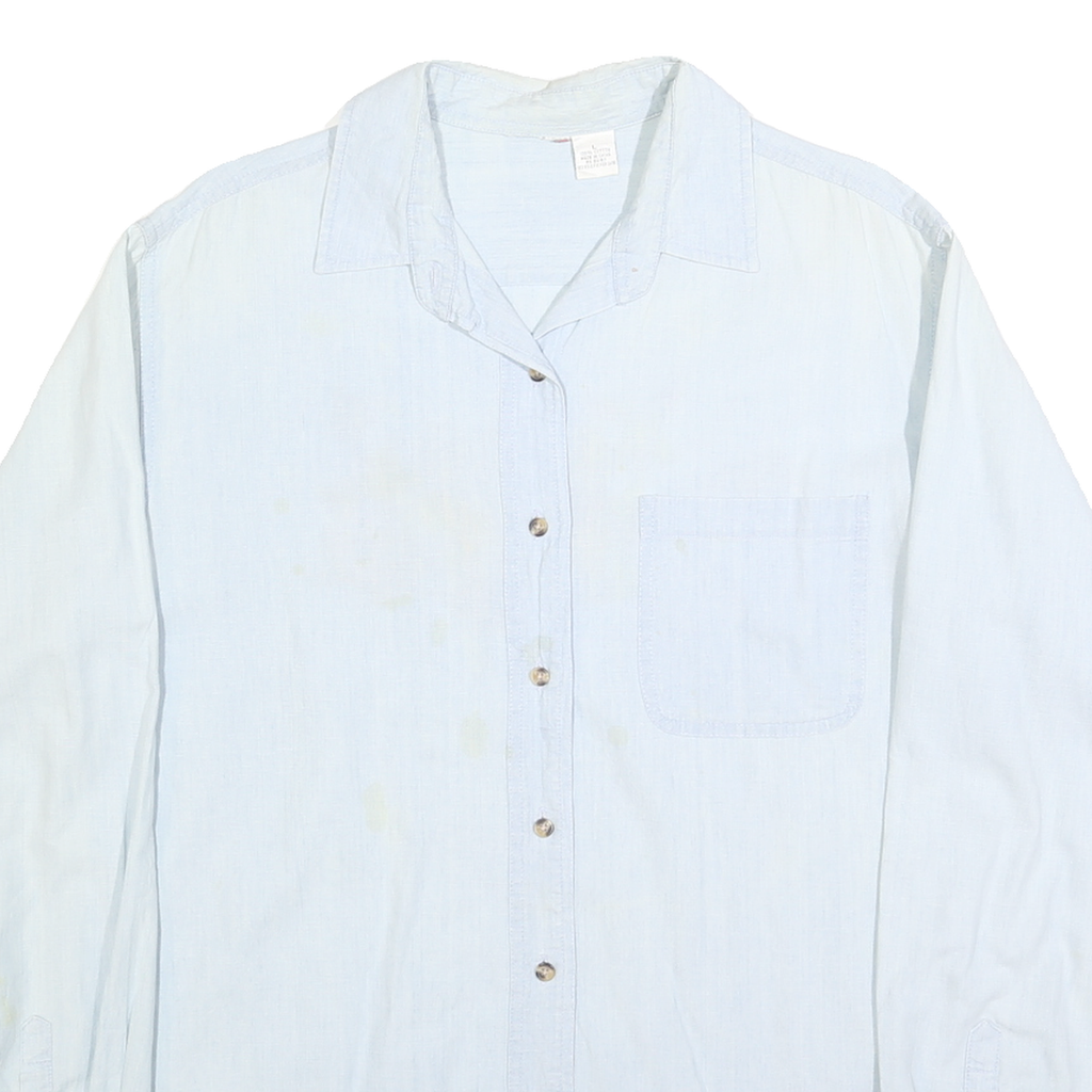 Womens Light Blue Cotton Shirt L Winnie The Pooh Characters Print Casual Relaxed