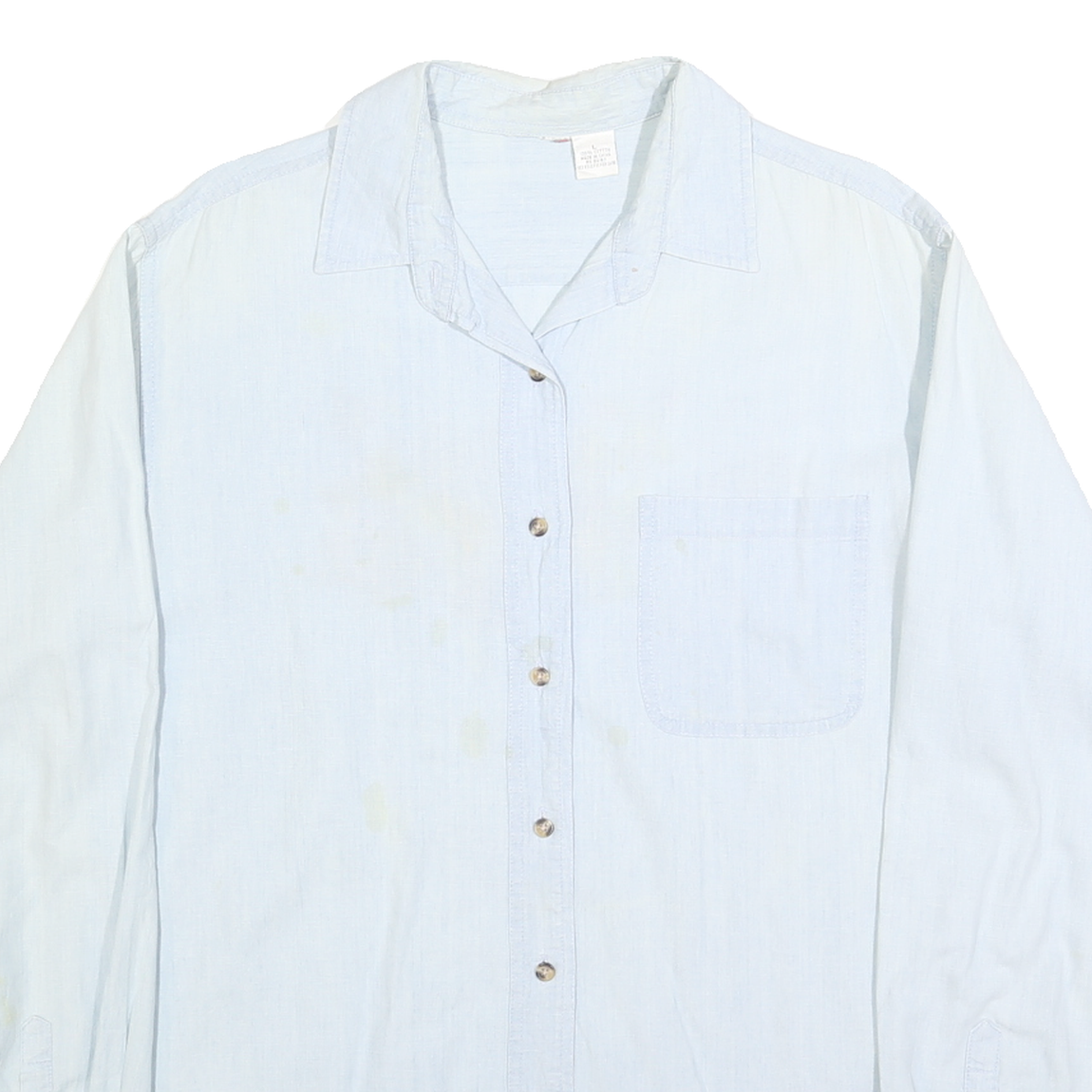 Womens Light Blue Cotton Shirt L Winnie The Pooh Characters Print Casual Relaxed