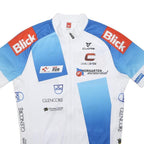 CUORE Mens White & Blue Cycling Jersey M Short Sleeve Crew Neck Blick Glencore