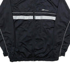 REEBOK Mens Black & Silver Zip Up Jacket 2XL Polyester Track Sportswear