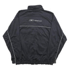 REEBOK Mens Black & Silver Zip Up Jacket 2XL Polyester Track Sportswear