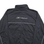 REEBOK Mens Black & Silver Zip Up Jacket 2XL Polyester Track Sportswear