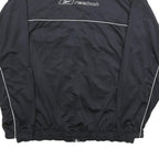 REEBOK Mens Black & Silver Zip Up Jacket 2XL Polyester Track Sportswear