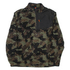 STARTER Mens Patterned Fleece Green Camouflage 1/4 Zip L