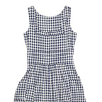 FAT FACE Womens Blue & White Gingham Cotton Blend Day Dress Sleeveless UK 8