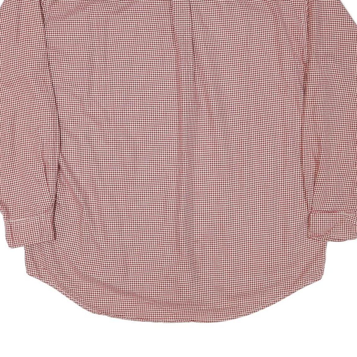 TOMMY HILFIGER Mens Red & White Check Shirt XL Casual Cotton Blend Long Sleeve