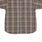DICKIES Mens Brown & Beige Plaid Shirt XL Workwear Cotton Casual Button-Up
