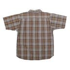 DICKIES Mens Brown & Beige Plaid Shirt XL Workwear Cotton Casual Button-Up