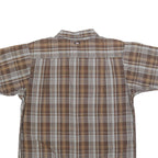 DICKIES Mens Brown & Beige Plaid Shirt XL Workwear Cotton Casual Button-Up