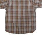 DICKIES Mens Brown & Beige Plaid Shirt XL Workwear Cotton Casual Button-Up