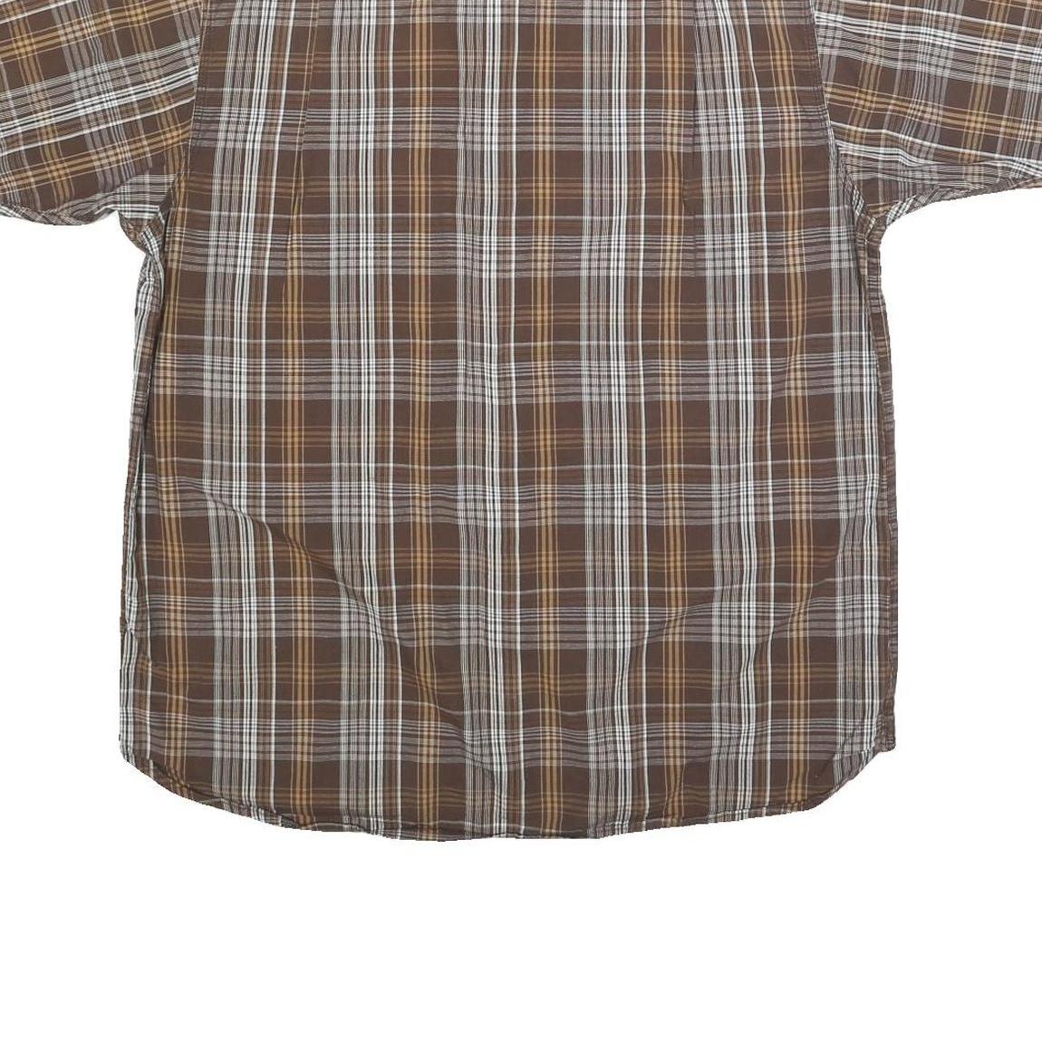 DICKIES Mens Brown & Beige Plaid Shirt XL Workwear Cotton Casual Button-Up
