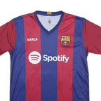 FCB Mens Blue & Maroon Football Shirt S Short Sleeve V-Neck Spotify Logo