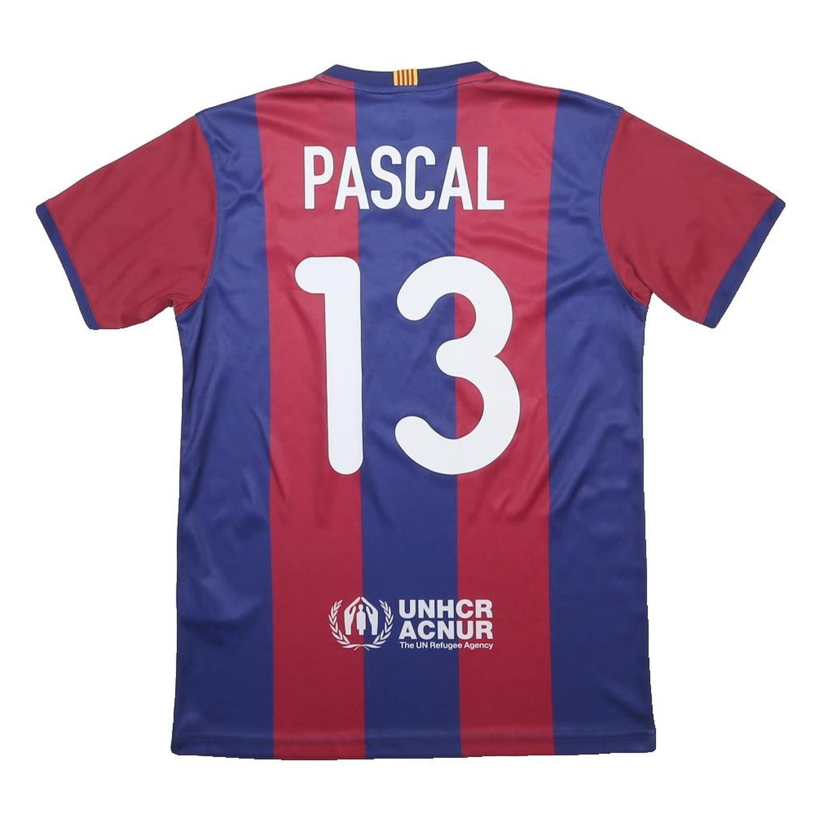 FCB Mens Blue & Maroon Football Shirt S Short Sleeve V-Neck Spotify Logo