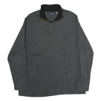 CHAPS Mens Grey 1/4 Zip XL Cotton Pullover Sweatshirt Casual