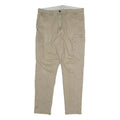 H&M Mens Cotton Blend Beige Relaxed Cargo Trousers W36 L30 Casual Everyday Wear