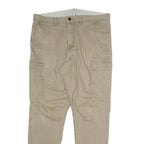 H&M Mens Cotton Blend Beige Relaxed Cargo Trousers W36 L30 Casual Everyday Wear