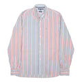 TOMMY HILFIGER Mens Blue & Red Striped Button-Down Shirt M Cotton Blend Long