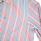 TOMMY HILFIGER Mens Blue & Red Striped Button-Down Shirt M Cotton Blend Long