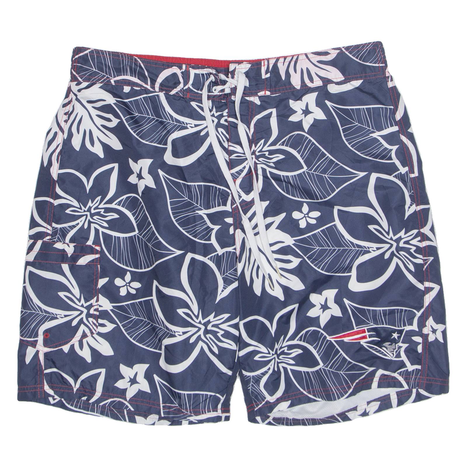NFL New England Patriots Mens Swimming Shorts Blue Relaxed Floral XL W34