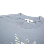 VANS Womens Blue Sweatshirt M Floral Print Crew Neck Long Sleeve Cotton Blend