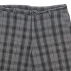 DICKIES Mens Grey Black Check Cargo Shorts XL W38 Workwear Cotton Blend