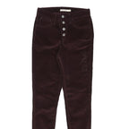 LEVI'S Womens Slim Brown Cotton Blend Trousers W25 L29 Button Closure Skinny Fit