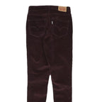 LEVI'S Womens Slim Brown Cotton Blend Trousers W25 L29 Button Closure Skinny Fit