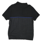 CALVIN KLEIN Mens Black & Grey Striped Short Sleeve Polo Shirt M Cotton Casual
