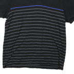 CALVIN KLEIN Mens Black & Grey Striped Short Sleeve Polo Shirt M Cotton Casual