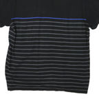 CALVIN KLEIN Mens Black & Grey Striped Short Sleeve Polo Shirt M Cotton Casual