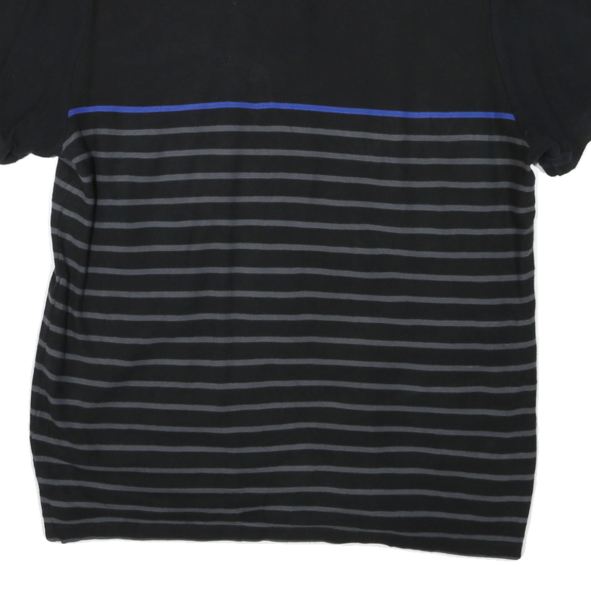CALVIN KLEIN Mens Black & Grey Striped Short Sleeve Polo Shirt M Cotton Casual