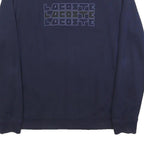 LACOSTE Mens Navy Sweatshirt XL Crew Neck Cotton Blend Pullover Logo Print