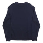 LACOSTE Mens Navy Sweatshirt XL Crew Neck Cotton Blend Pullover Logo Print