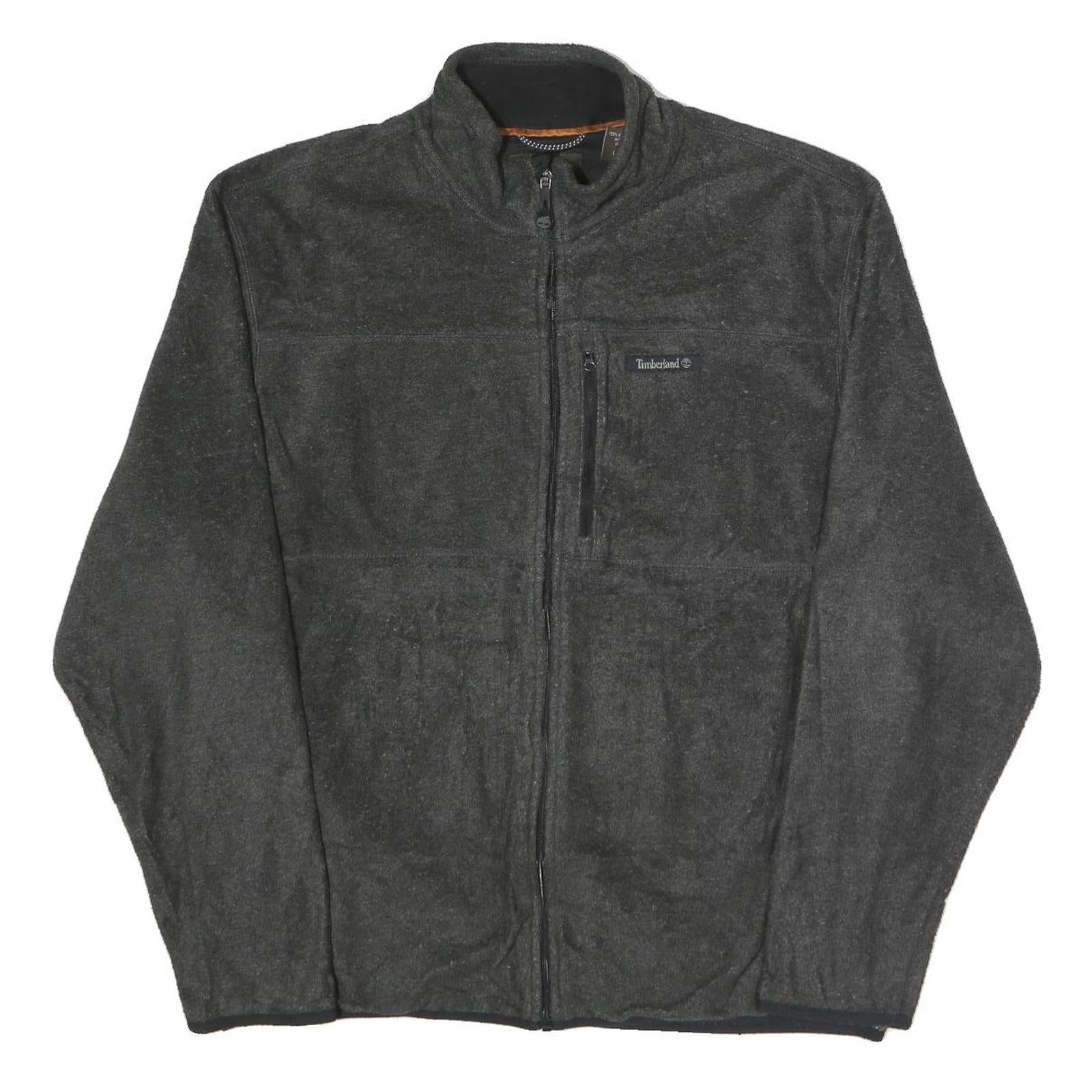 TIMBERLAND Mens Black Lightweight Jacket L Polyester Plain Zip Up Casual Outdoor