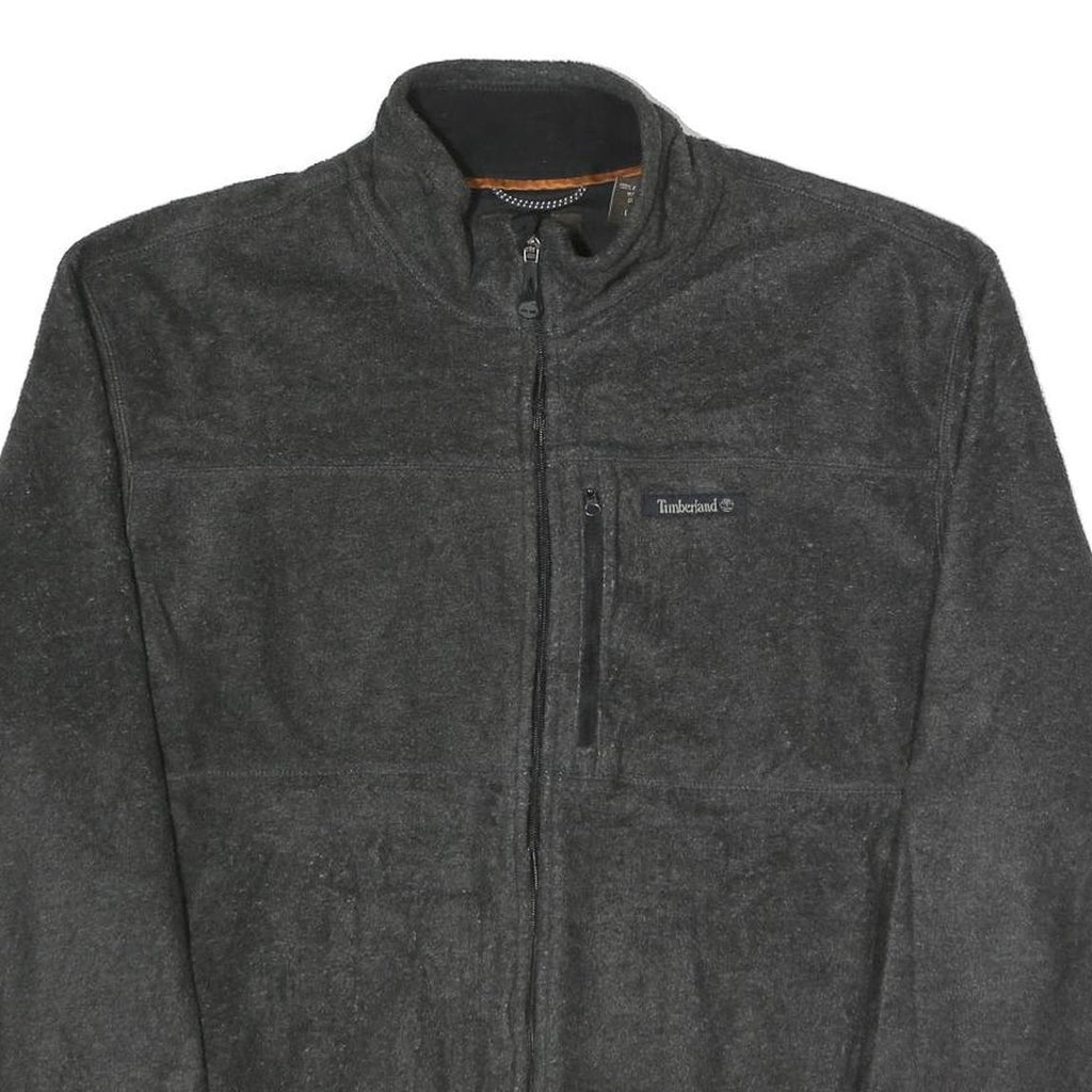 TIMBERLAND Mens Black Lightweight Jacket L Polyester Plain Zip Up Casual Outdoor