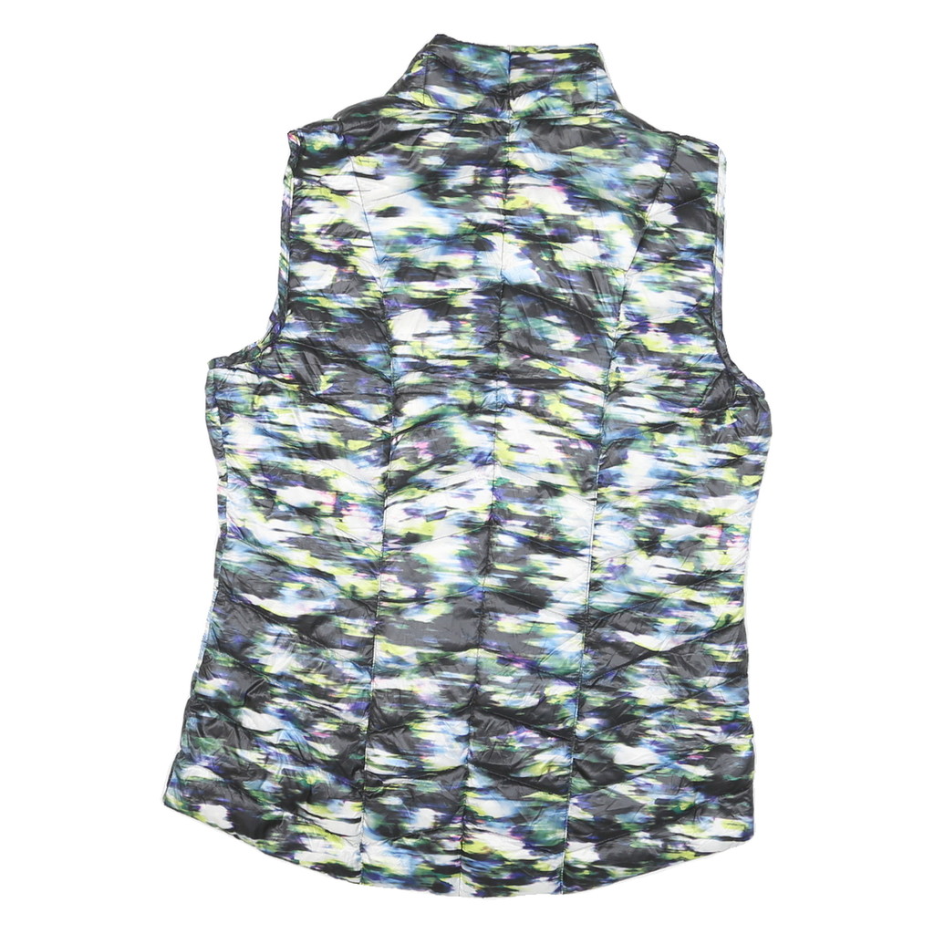 TANGERINE Mens Black & Green Printed Quilted Jacket L Polyester Blend Zip