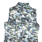 TANGERINE Mens Black & Green Printed Quilted Jacket L Polyester Blend Zip