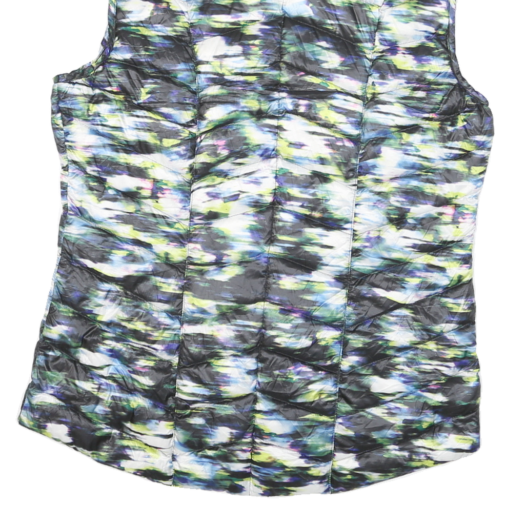 TANGERINE Mens Black & Green Printed Quilted Jacket L Polyester Blend Zip