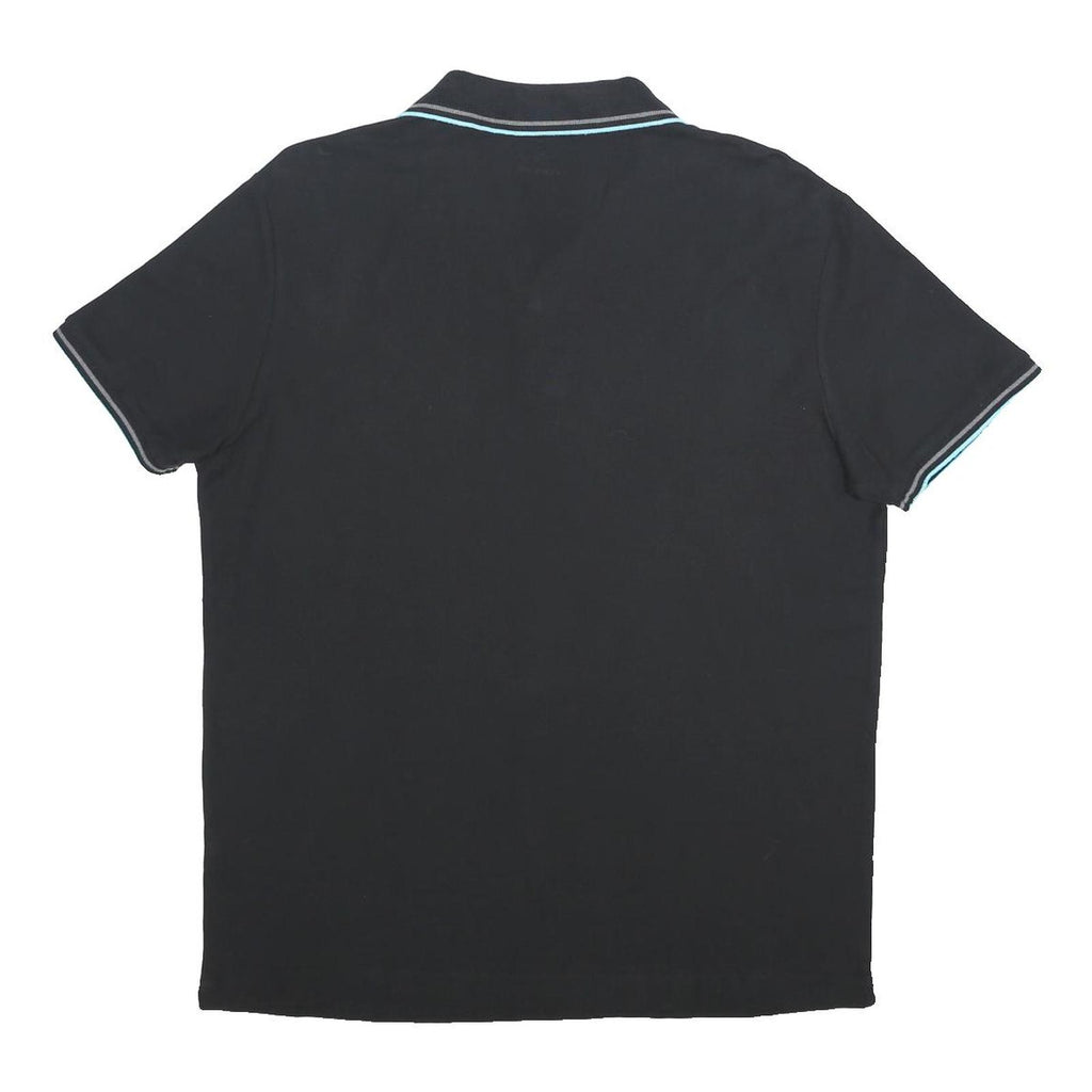 LOTTO Mens Black Polo Shirt L Cotton Blend Short Sleeve Sports Casual