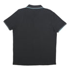 LOTTO Mens Black Polo Shirt L Cotton Blend Short Sleeve Sports Casual