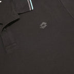 LOTTO Mens Black Polo Shirt L Cotton Blend Short Sleeve Sports Casual