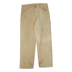 DICKIES Mens Regular Beige Cotton Blend Zip Trousers W32 L30 Workwear Casual